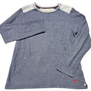 Tommy Bahama Shirt Mens Medium Blue Long Sleeve Pullover Marlin Logo‎ Marled